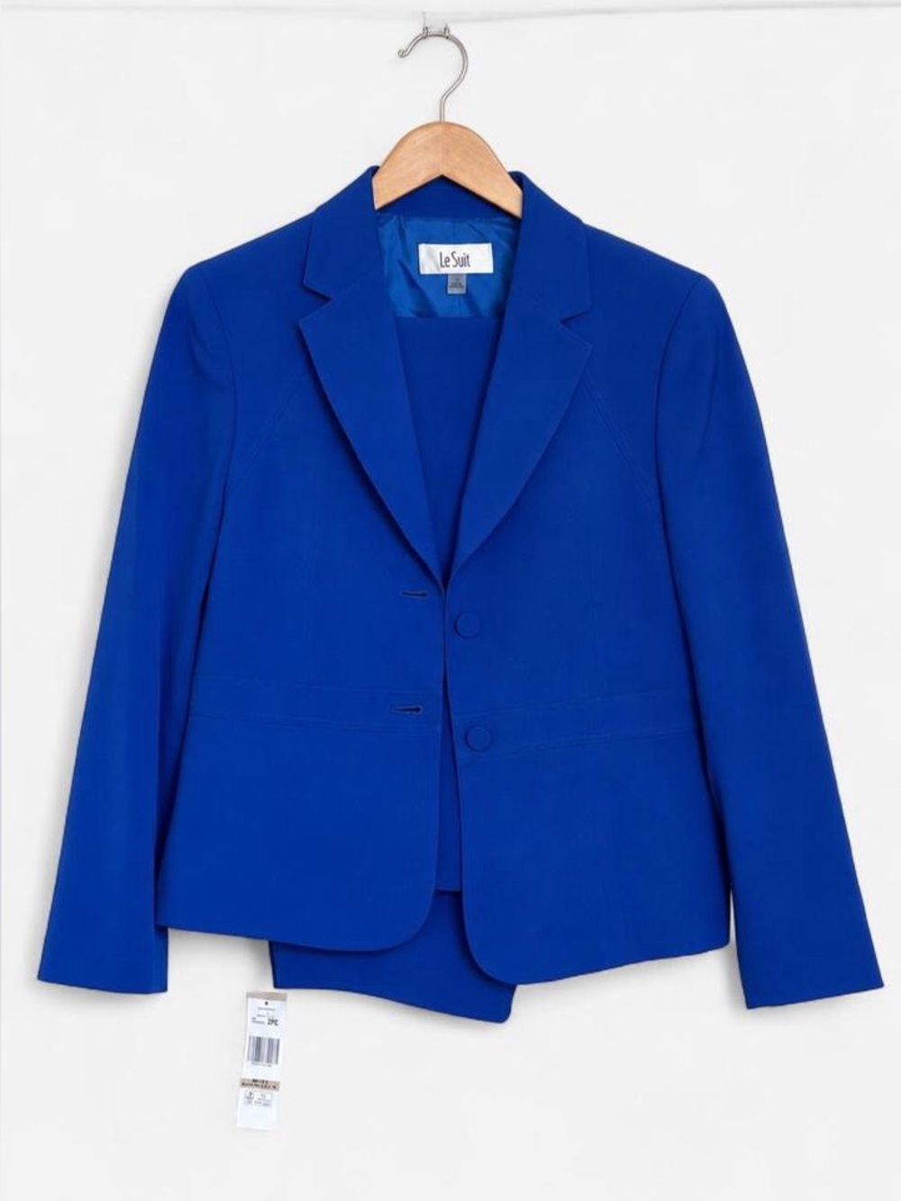 Le Suit Women’s Size 12 Celeste Blue 2 Piece Blazer Skirt Suit NWT $225